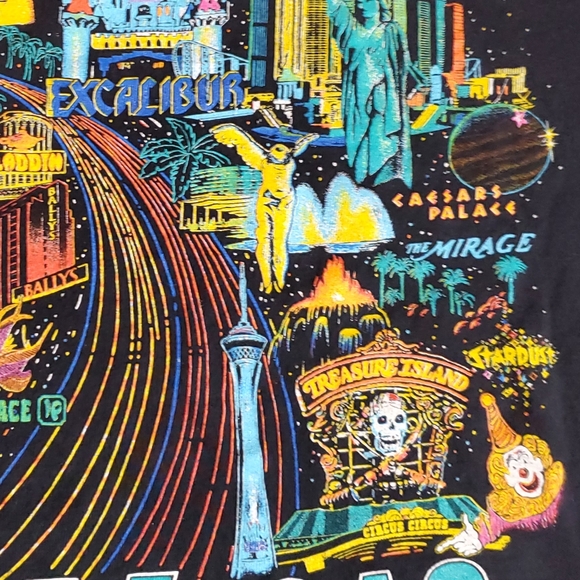 Las Vegas Scrunch Bottom t-shirt Short Sleeve- Amazing Colorful  Graphic Womans - Picture 7 of 8